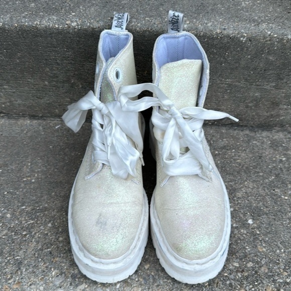 RARE Dr. Martens Molly Glitter platform boots size 8 - Picture 1 of 8